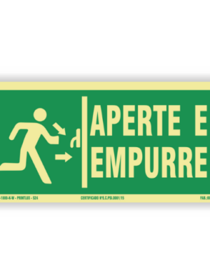 Placa de Sinalizacao Aperte e Empurre Martinuzzi PPCI em Pelotas Extintores em Pelotas